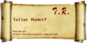 Teller Rudolf névjegykártya